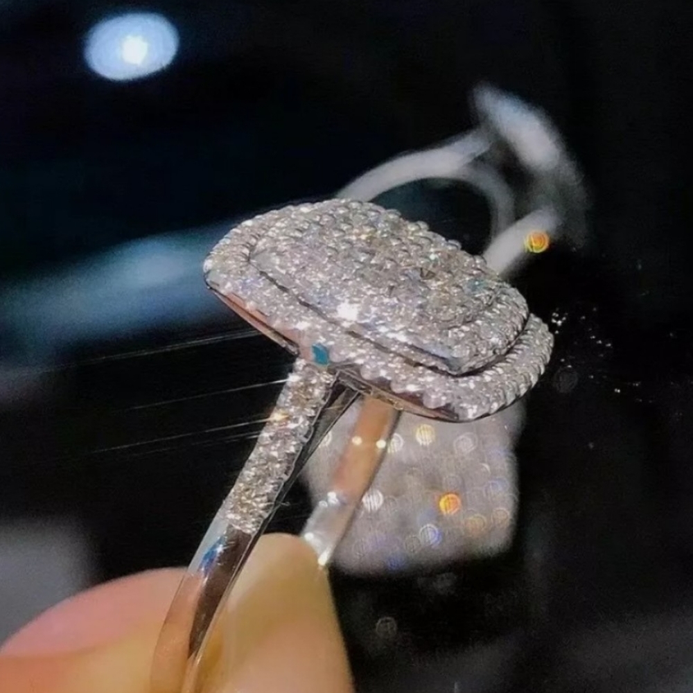 Cz pave statement ring - Picture 11 of 13